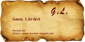 Gans Lóránt névjegykártya
